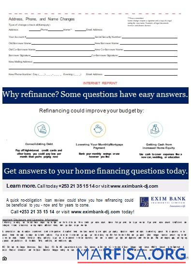 Realistic Djibouti Exim bank mortgage statement, 3 pages, 3 scr download for verification